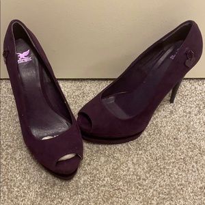 BRAND NEW PURPLE PEEP TOE HEELS SIZE: 9